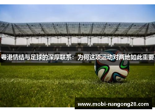 粤港情结与足球的深厚联系：为何这项运动对两地如此重要